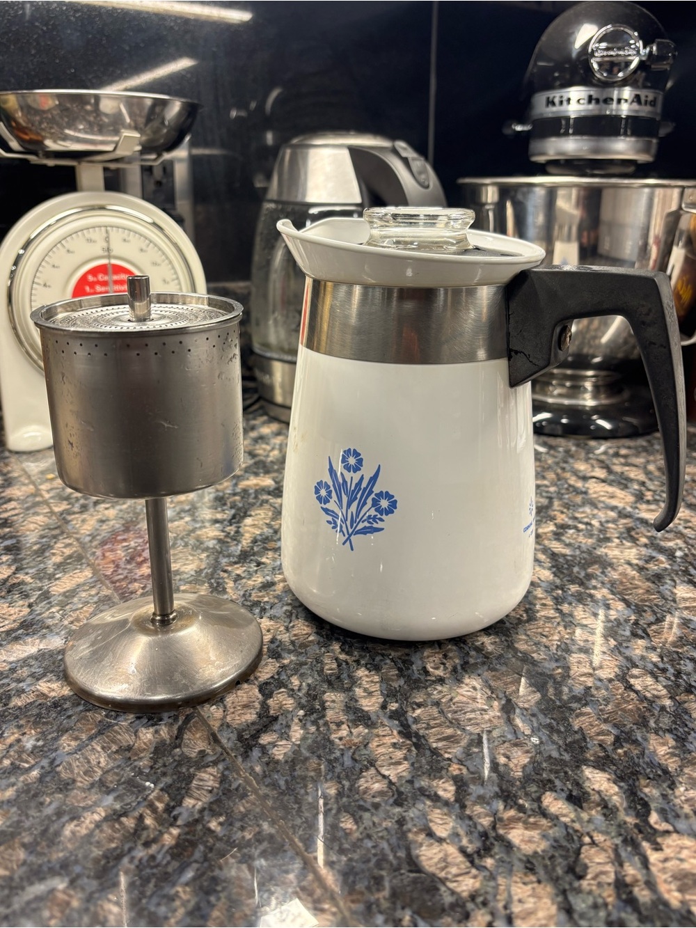 Corningware 4 Cup Percolator Blue Cornflower